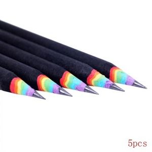 Adorable Rainbow 🌈 Unsharpened Black‎ Wooden #2 Lead Pencil Set of 5